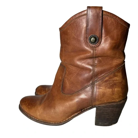 Frye Jackie Button Leather Ankle Boots Size 7.5 - Picture 2 of 16